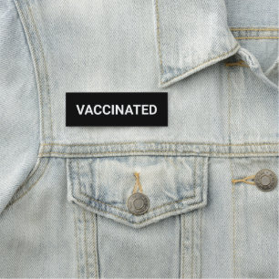 Geimpfte, Schwarz-weiße individuelle Namensmarke Namensschild