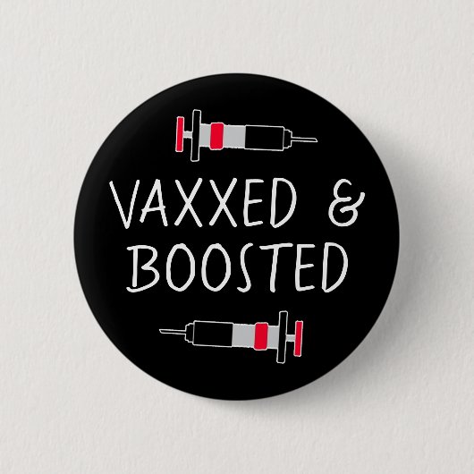 Geimpfte und gebosterte, Covid Vax Taste Button (Vorderseite)
