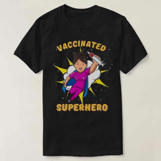 Geimpfter Krankenschwester geimpfter Superheld Pro T-Shirt (Design vorne)