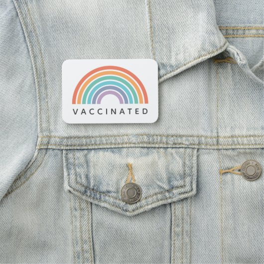 Geimpfter Regenbogen | Covid Coronavirus Abzeichen Namensschild (Beispiel)