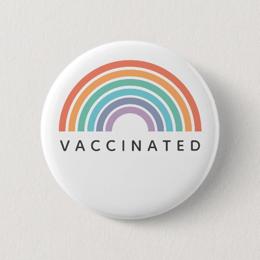 Geimpfter Regenbogen | Covid Coronavirus Vaccine Button (Vorderseite)