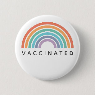 Geimpfter Regenbogen   Covid Coronavirus Vaccine Button