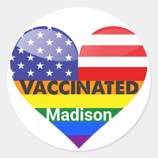 geimpftes Herz Runder Aufkleber (Vorderseite)