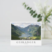 Geiranger Fjord in Norwegen Postkarte (Stehend Vorderseite)