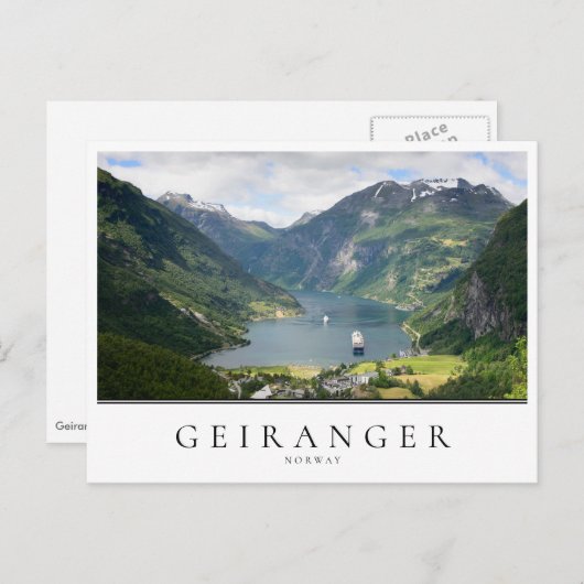 Geiranger Fjord in Norwegen Postkarte (Vorne/Hinten)