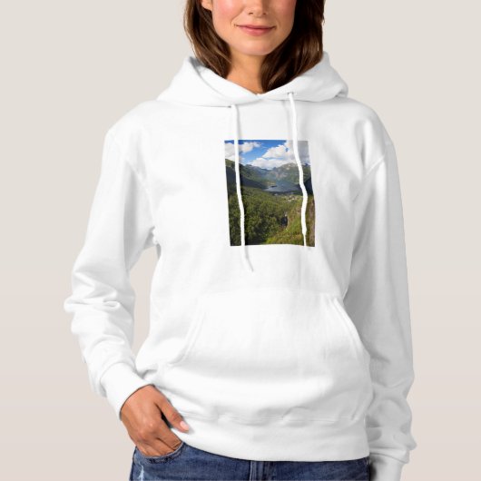 Geiranger Fjord Landschaft, Norwegen Hoodie (Vorderseite)
