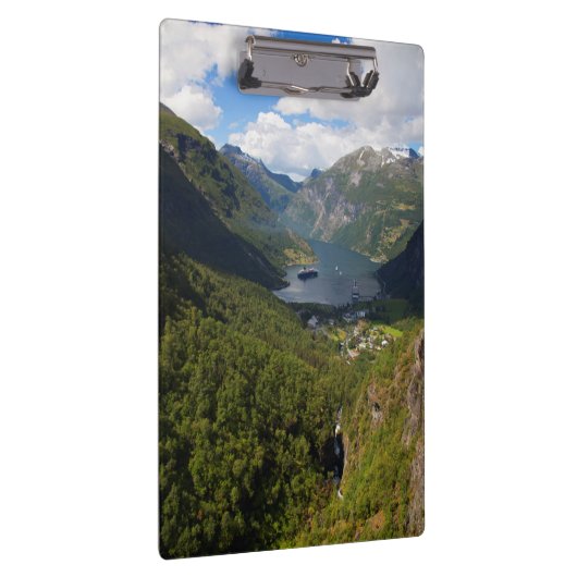 Geiranger Fjord Landschaft, Norwegen Klemmbrett (Rechts)
