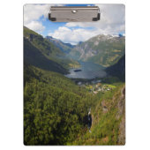 Geiranger Fjord Landschaft, Norwegen Klemmbrett (Vorderseite)