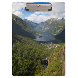 Geiranger Fjord Landschaft, Norwegen Klemmbrett