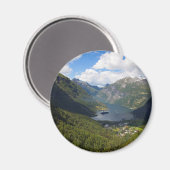 Geiranger Fjord Landschaft, Norwegen Magnet (Vorderseite/Rückseite)