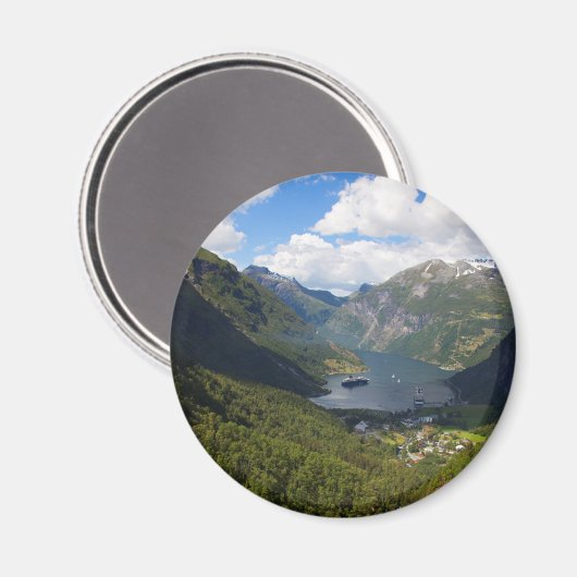 Geiranger Fjord Landschaft, Norwegen Magnet (Vorderseite/Rückseite)