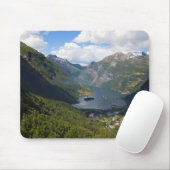 Geiranger Fjord Landschaft, Norwegen Mousepad (Mit Mouse)