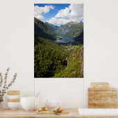 Geiranger Fjord Landschaft, Norwegen Poster (Küche)