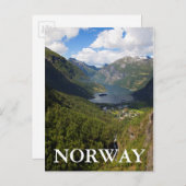Geiranger Fjord Landschaft, Norwegen Postkarte (Vorne/Hinten)