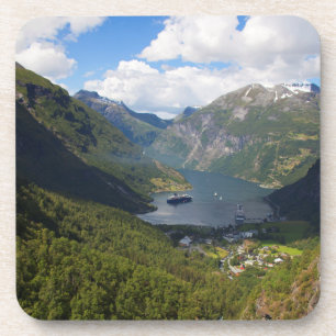 Geiranger Fjord Landschaft, Norwegen Untersetzer