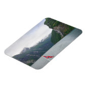 Geiranger-Fjord mit norwegischem Fahnenmagnet Magnet (Linke Seite)