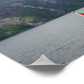 Geiranger Fjord mit norwegischem Flaggenposter Poster (Ecke)