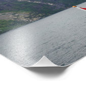 Geiranger Fjord mit norwegischer Flagge Fotodruck (Ecke)