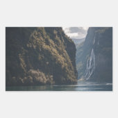 Geiranger Fjord Norwegen Rechteckiger Aufkleber (Vorderseite)