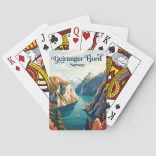 Geiranger Fjord Norwegen Spielkarten