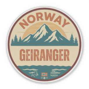 Geiranger, Norwegen Norway Aufkleber