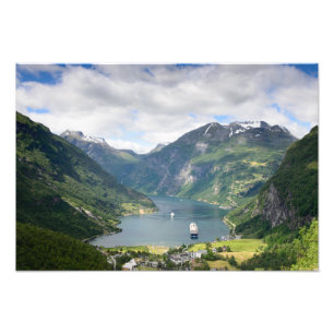 Geirangerfjord Ansicht in Norwegen-Fotodruck Fotodruck