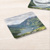 Geirangerfjord Ansicht in Norwegen-Untersetzer Rechteckiger Pappuntersetzer (angewinkelt)