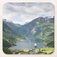 Geirangerfjord Ansicht in Norwegen-Untersetzer
