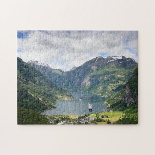 Geirangerfjord Ansicht in Puzzlen Norwegens Puzzle (Horizontal)
