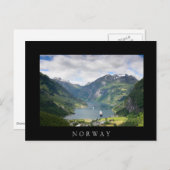 Geirangerfjord in Norwegen Postkartengrenze Postkarte (Vorne/Hinten)