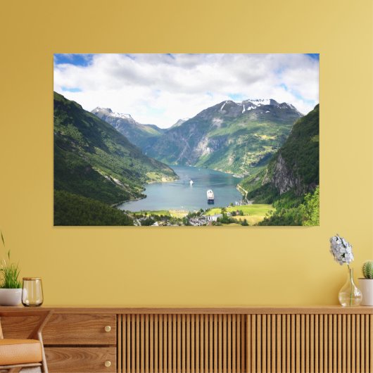 Geirangerfjord-Leinwand Leinwanddruck (Insitu (Wohnzimmer))