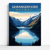 Geirangerfjord Norway Travel Canvas Wall Art Leinwanddruck