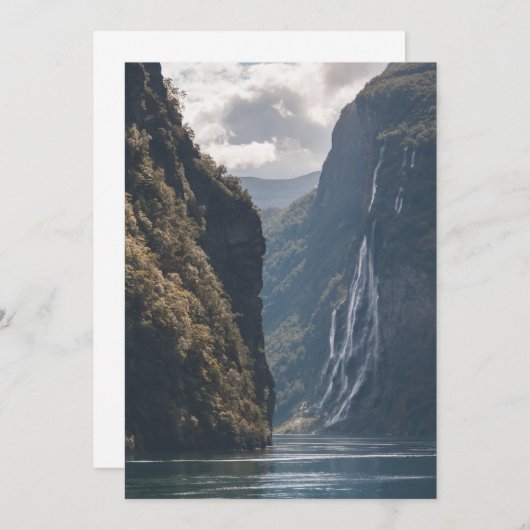 Geirangerfjord Norwegen Greeting Card (Vorne/Hinten)