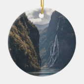 Geirangerfjord Norwegen Keramik Ornament (Vorne)