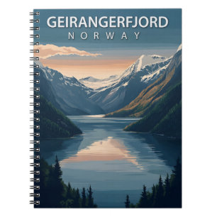 Geirangerfjord Norwegen Skandinavien Vintage Trave Notizblock
