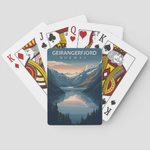 Geirangerfjord Norwegen Skandinavien Vintage Trave Spielkarten