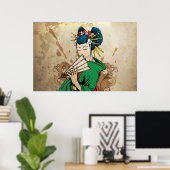 Geisha 芸 者 japanisches horizontales Druckposter Poster (Heimbüro)