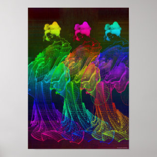 Geisha Abstrakt Japan Wall Art Poster