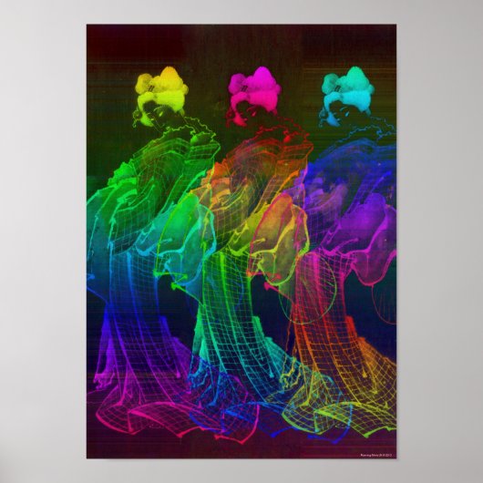 Geisha Abstrakt Japan Wall Art Poster (Vorne)