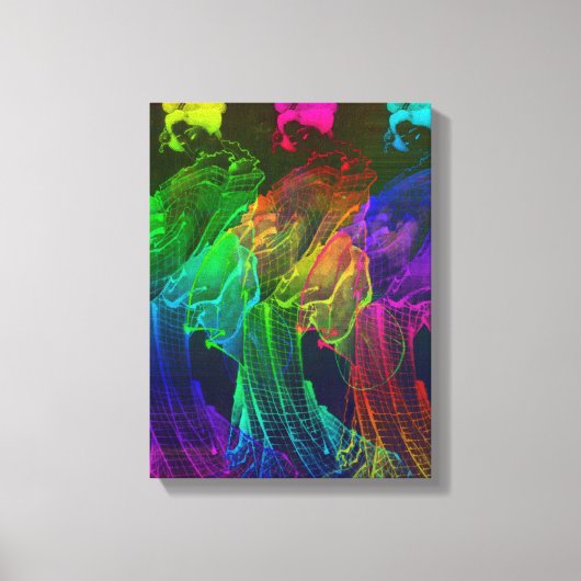 Geisha Abstrakte japanische Wall Art Leinwanddruck (Vorderseite)