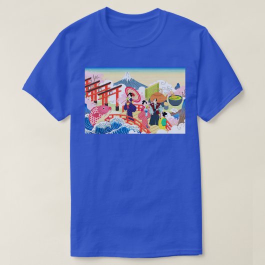 Geisha an der Brücke T-Shirt (Design vorne)
