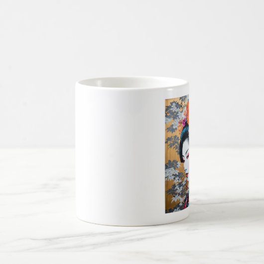 Geisha and Sakura: Japanese-Inspired Art Kaffeetasse (Mittel)
