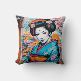 Geisha and Sakura: Japanese-Inspired Art Kissen