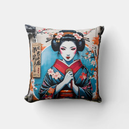 Geisha and Sakura: Japanese-Inspired Art Kissen
