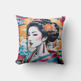 Geisha and Sakura: Japanese-Inspired Art Kissen