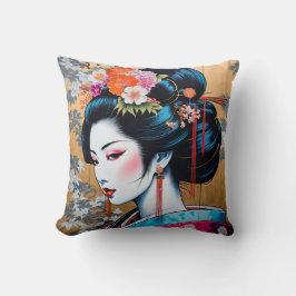 Geisha and Sakura: Japanese-Inspired Art Kissen