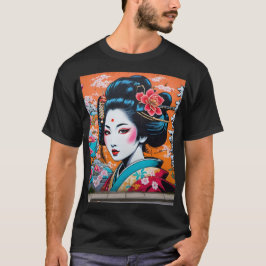 Geisha and Sakura: Japanese-Inspired Art T-Shirt