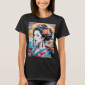 Geisha and Sakura: Japanese-Inspired Art T-Shirt (Vorderseite)