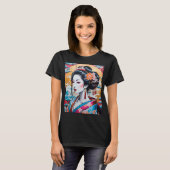Geisha and Sakura: Japanese-Inspired Art T-Shirt (Vorne ganz)