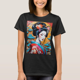 Geisha and Sakura: Japanese-Inspired Art T-Shirt